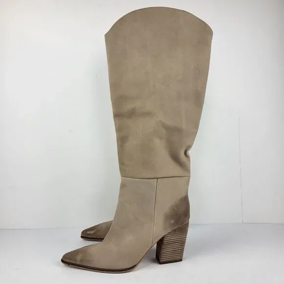 STEVE MADDEN CROFT TAN Women's LEATHER KNEE HIGH BOOTS SIZE 9.5W - Picture 5 of 16